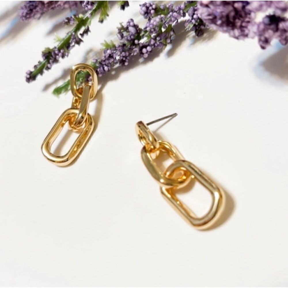 link chain drop earrings  #126